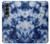 W3439 Fabric Indigo Tie Dye Hard Case For Samsung Galaxy Z Fold 4