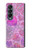 W3710 Pink Love Heart Hard Case For Samsung Galaxy Z Fold 4