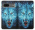 W0752 Blue Fire Grim Wolf Hard Case and Leather Flip Case For Google Pixel 7