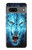 W0752 Blue Fire Grim Wolf Hard Case and Leather Flip Case For Google Pixel 7