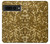 W3388 Gold Glitter Graphic Print Hard Case and Leather Flip Case For Google Pixel 7 Pro