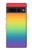 W3698 LGBT Gradient Pride Flag Hard Case and Leather Flip Case For Google Pixel 7 Pro