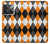 W3421 Black Orange White Argyle Plaid Hard Case and Leather Flip Case For OnePlus Ace Pro