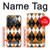 W3421 Black Orange White Argyle Plaid Hard Case and Leather Flip Case For OnePlus Ace Pro