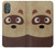 W2825 Cute Cartoon Raccoon Hard Case and Leather Flip Case For Motorola Moto G Power 2022, G Play 2023