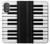 W3078 Black and White Piano Keyboard Hard Case and Leather Flip Case For Motorola Moto G Power 2022, G Play 2023