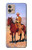 W0772 Cowboy Western Hard Case and Leather Flip Case For Motorola Moto G32