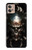 W1027 Hardcore Metal Skull Hard Case and Leather Flip Case For Motorola Moto G32