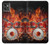 W1431 Skull Drum Fire Rock Hard Case and Leather Flip Case For Motorola Moto G32