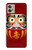 W3023 Japan Good Luck Daruma Doll Hard Case and Leather Flip Case For Motorola Moto G32