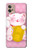 W3025 Pink Maneki Neko Lucky Cat Hard Case and Leather Flip Case For Motorola Moto G32