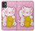 W3025 Pink Maneki Neko Lucky Cat Hard Case and Leather Flip Case For Motorola Moto G32