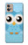 W3029 Cute Blue Owl Hard Case and Leather Flip Case For Motorola Moto G32