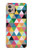 W3049 Triangles Vibrant Colors Hard Case and Leather Flip Case For Motorola Moto G32