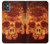 W3881 Fire Skull Hard Case and Leather Flip Case For Motorola Moto G32