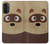 W2825 Cute Cartoon Raccoon Hard Case and Leather Flip Case For Motorola Moto G52, G82 5G