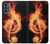 W0493 Music Note Burn Hard Case and Leather Flip Case For Motorola Moto G62 5G