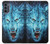 W0752 Blue Fire Grim Wolf Hard Case and Leather Flip Case For Motorola Moto G62 5G