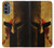 W2439 Warrior Spartan Helmet Hard Case and Leather Flip Case For Motorola Moto G62 5G