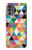 W3049 Triangles Vibrant Colors Hard Case and Leather Flip Case For Motorola Moto G62 5G