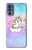 W3256 Cute Unicorn Cartoon Hard Case and Leather Flip Case For Motorola Moto G62 5G