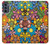 W3281 Colorful Hippie Flowers Pattern Hard Case and Leather Flip Case For Motorola Moto G62 5G