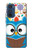 W2521 Cute Nerd Owl Cartoon Hard Case and Leather Flip Case For Motorola Edge 30