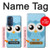 W3029 Cute Blue Owl Hard Case and Leather Flip Case For Motorola Edge 30