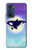 W3807 Killer Whale Orca Moon Pastel Fantasy Hard Case and Leather Flip Case For Motorola Edge 30