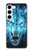 W0752 Blue Fire Grim Wolf Hard Case and Leather Flip Case For Samsung Galaxy S23