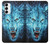 W0752 Blue Fire Grim Wolf Hard Case and Leather Flip Case For Samsung Galaxy S23