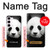 W1072 Panda Bear Hard Case and Leather Flip Case For Samsung Galaxy S23