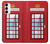 W2059 England British Telephone Box Minimalist Hard Case and Leather Flip Case For Samsung Galaxy S23