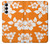 W2245 Hawaiian Hibiscus Orange Pattern Hard Case and Leather Flip Case For Samsung Galaxy S23