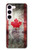 W2490 Canada Maple Leaf Flag Texture Hard Case and Leather Flip Case For Samsung Galaxy S23