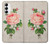 W3079 Vintage Pink Rose Hard Case and Leather Flip Case For Samsung Galaxy S23