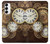 W3172 Gold Clock Live Hard Case and Leather Flip Case For Samsung Galaxy S23