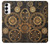 W3442 Clock Gear Hard Case and Leather Flip Case For Samsung Galaxy S23