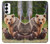 W3558 Bear Family Hard Case and Leather Flip Case For Samsung Galaxy S23