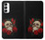 W3753 Dark Gothic Goth Skull Roses Hard Case and Leather Flip Case For Samsung Galaxy S23