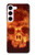 W3881 Fire Skull Hard Case and Leather Flip Case For Samsung Galaxy S23