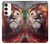 W0691 Leo Paint Hard Case and Leather Flip Case For Samsung Galaxy S23 Plus