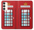 W2059 England British Telephone Box Minimalist Hard Case and Leather Flip Case For Samsung Galaxy S23 Plus