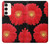 W2478 Red Daisy flower Hard Case and Leather Flip Case For Samsung Galaxy S23 Plus