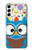 W2521 Cute Nerd Owl Cartoon Hard Case and Leather Flip Case For Samsung Galaxy S23 Plus