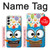 W2521 Cute Nerd Owl Cartoon Hard Case and Leather Flip Case For Samsung Galaxy S23 Plus