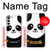 W2662 Cute Panda Cartoon Hard Case and Leather Flip Case For Samsung Galaxy S23 Plus