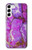 W2907 Purple Turquoise Stone Hard Case and Leather Flip Case For Samsung Galaxy S23 Plus