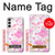 W3036 Pink Sweet Flower Flora Hard Case and Leather Flip Case For Samsung Galaxy S23 Plus