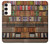 W3154 Bookshelf Hard Case and Leather Flip Case For Samsung Galaxy S23 Plus
